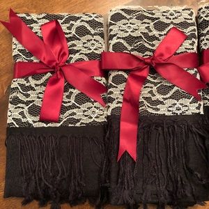 Set of 11 black pashminas